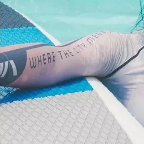 UPF 50 City Sea Ombre 2-pc swimsuit Rashguard top • Aqua athletic bra - Picture 2 of 16